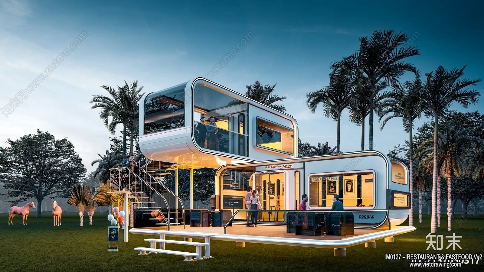 Restaurant - Fastfood - 3D Interior Scenes - 130