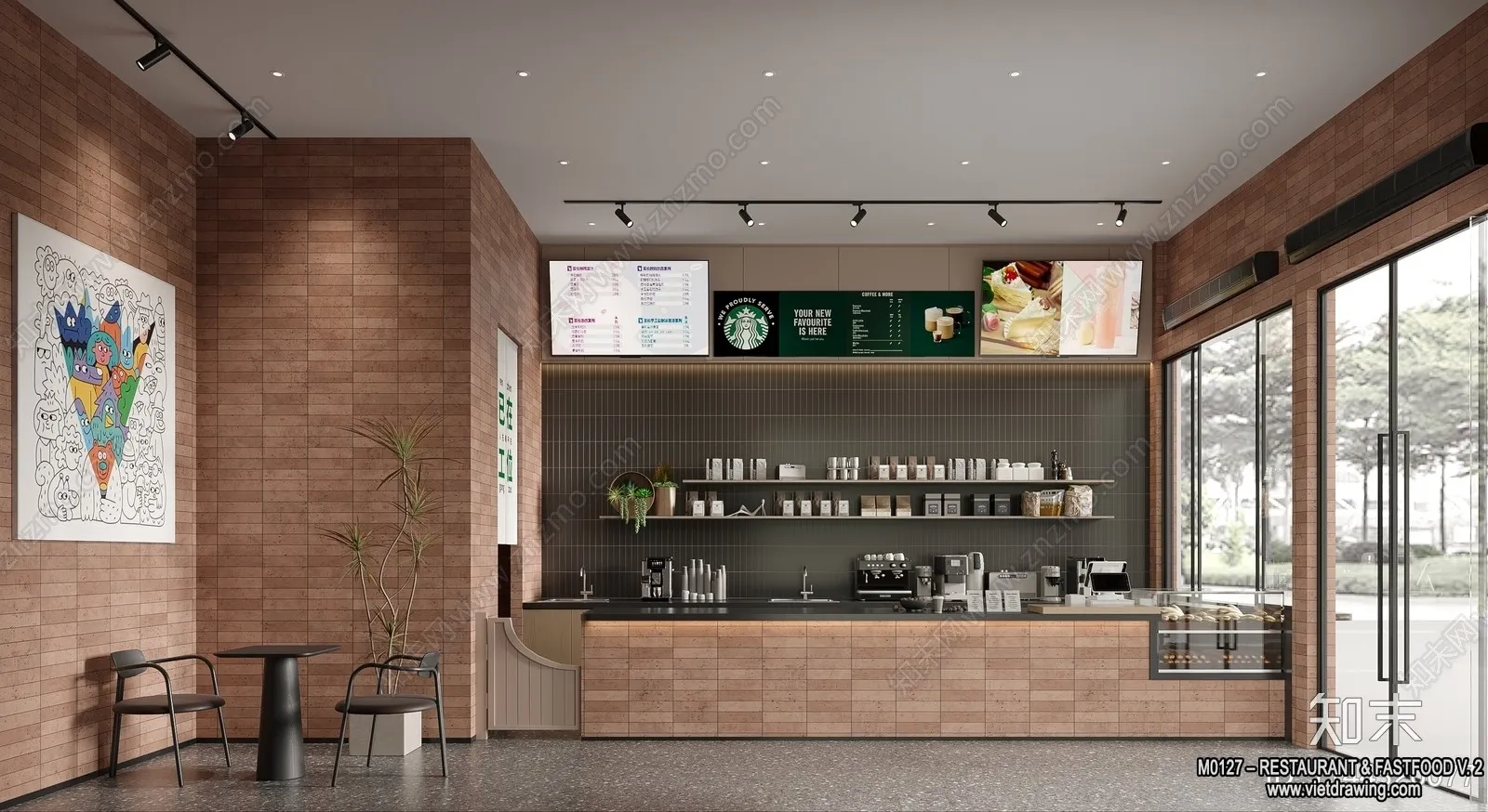 Restaurant - Fastfood - 3D Interior Scenes - 141