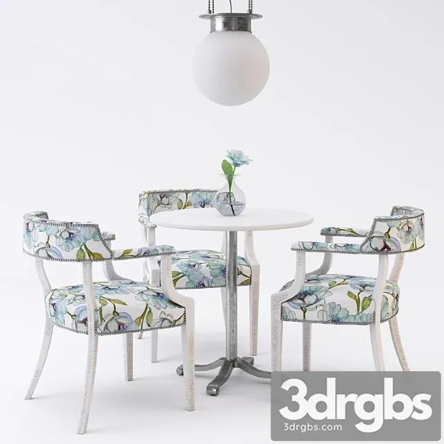 Restaurant furniture set 01 2 3D Model Free