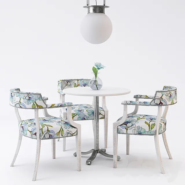 Restaurant furniture set 01 3D Model