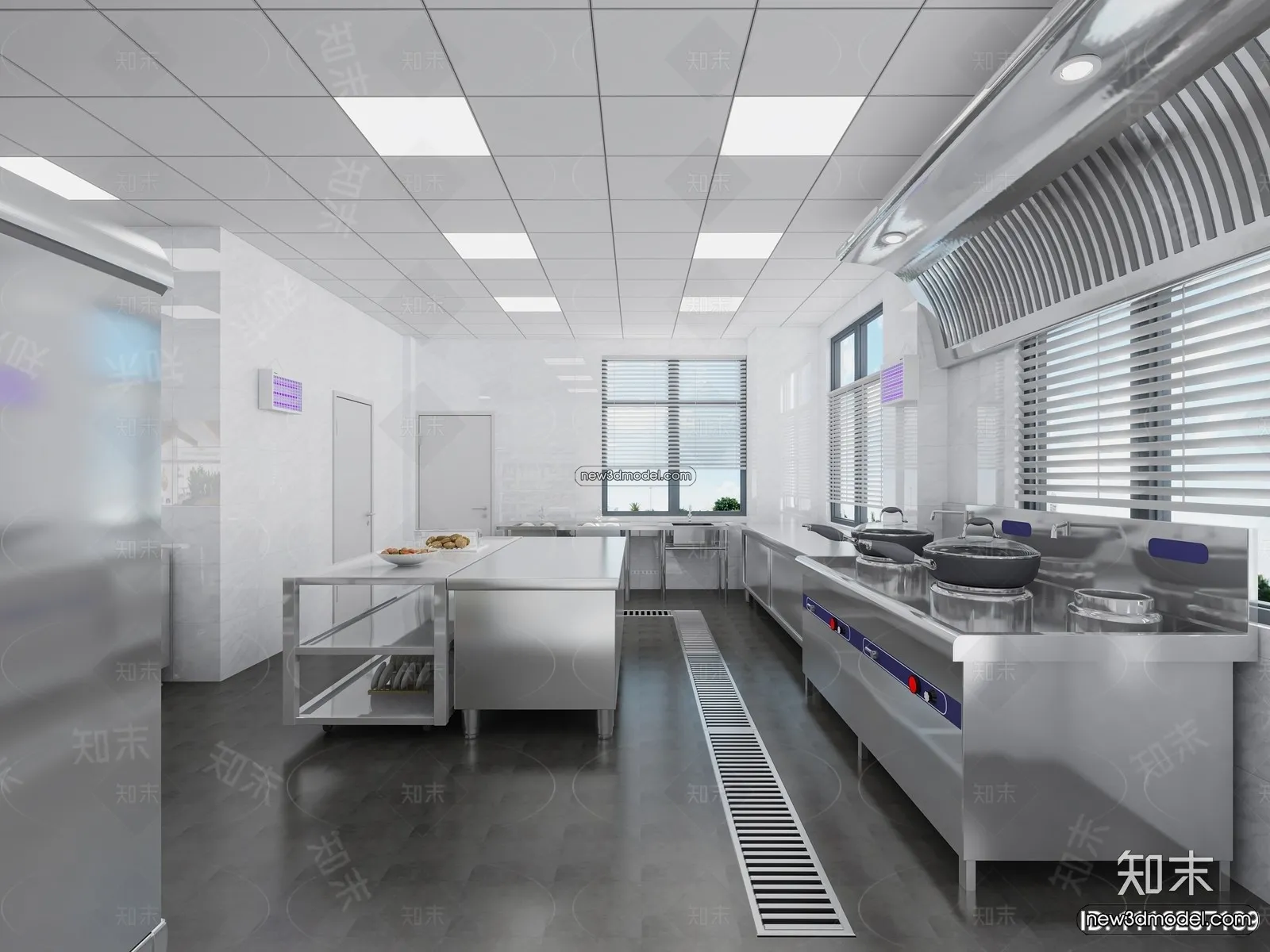 Restaurant Kitchen 3D Models - 3D Scene - 001