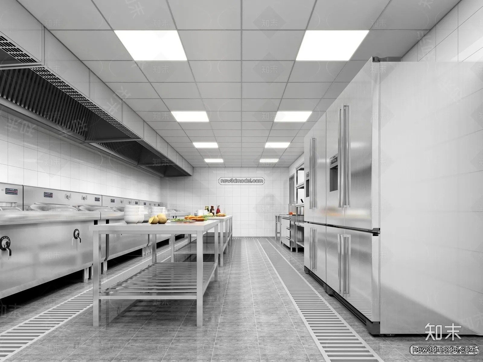 Restaurant Kitchen 3D Models - 3D Scene - 002