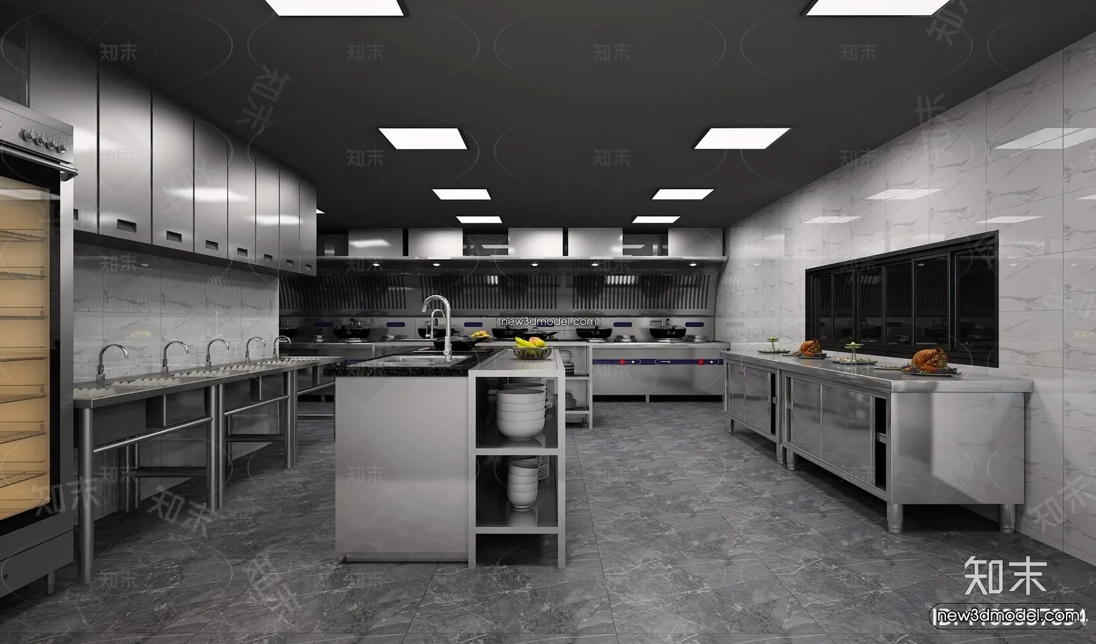 Restaurant Kitchen 3D Models - 3D Scene - 006