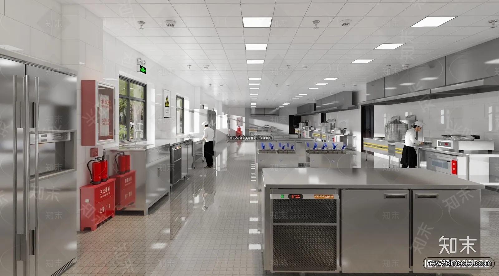 Restaurant Kitchen 3D Models - 3D Scene - 007