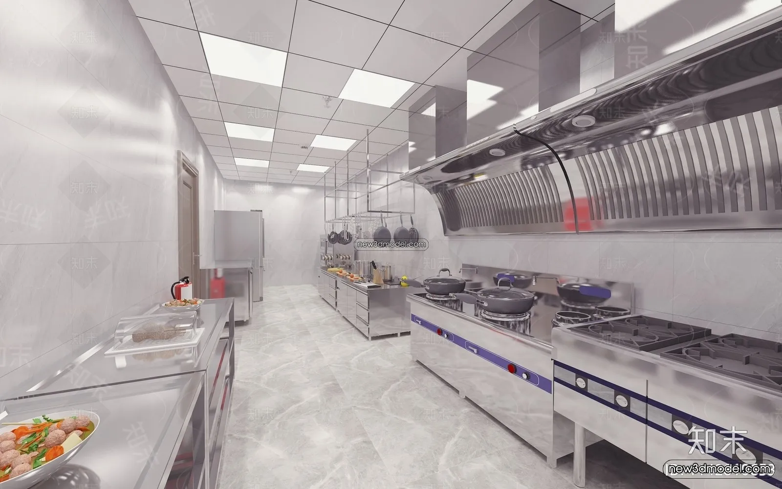 Restaurant Kitchen 3D Models - 3D Scene - 010