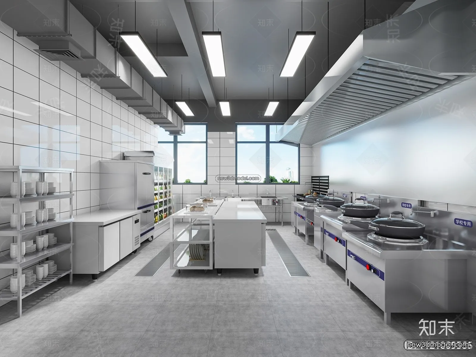 Restaurant Kitchen 3D Models - 3D Scene - 013