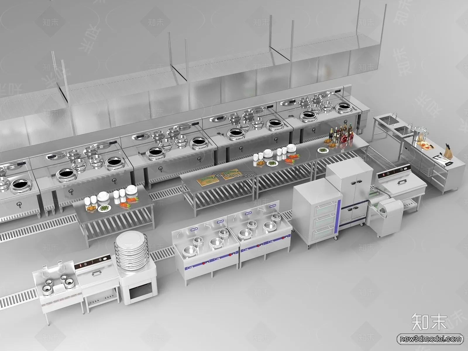 Restaurant Kitchen 3D Models - 3D Scene - 015