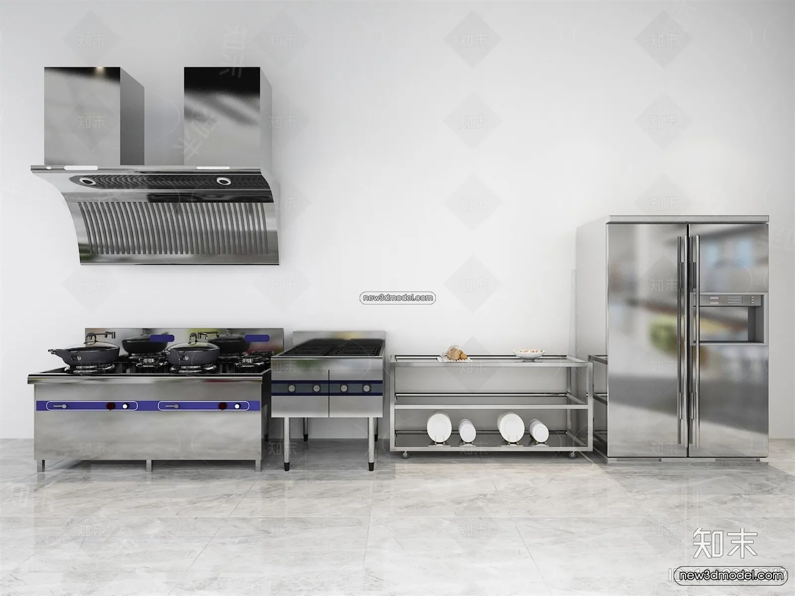 Restaurant Kitchen 3D Models - 3D Scene - 016