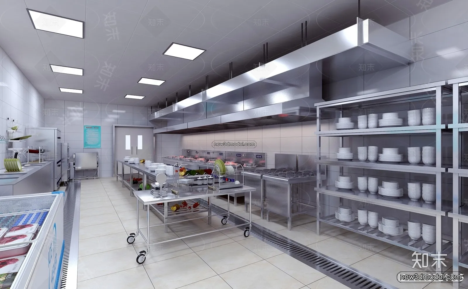 Restaurant Kitchen 3D Models - 3D Scene - 018