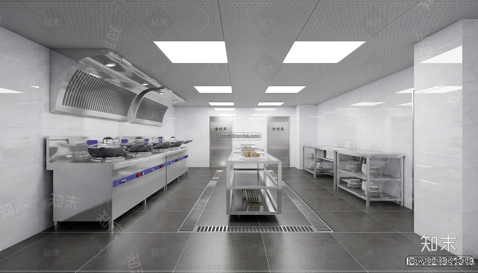 Restaurant Kitchen 3D Models - 3D Scene - 020