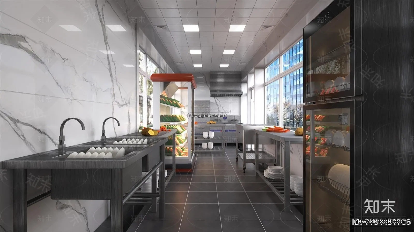 Restaurant Kitchen 3D Models - 3D Scene - 021