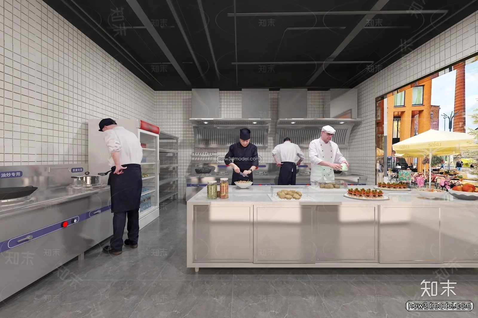 Restaurant Kitchen 3D Models - 3D Scene - 022