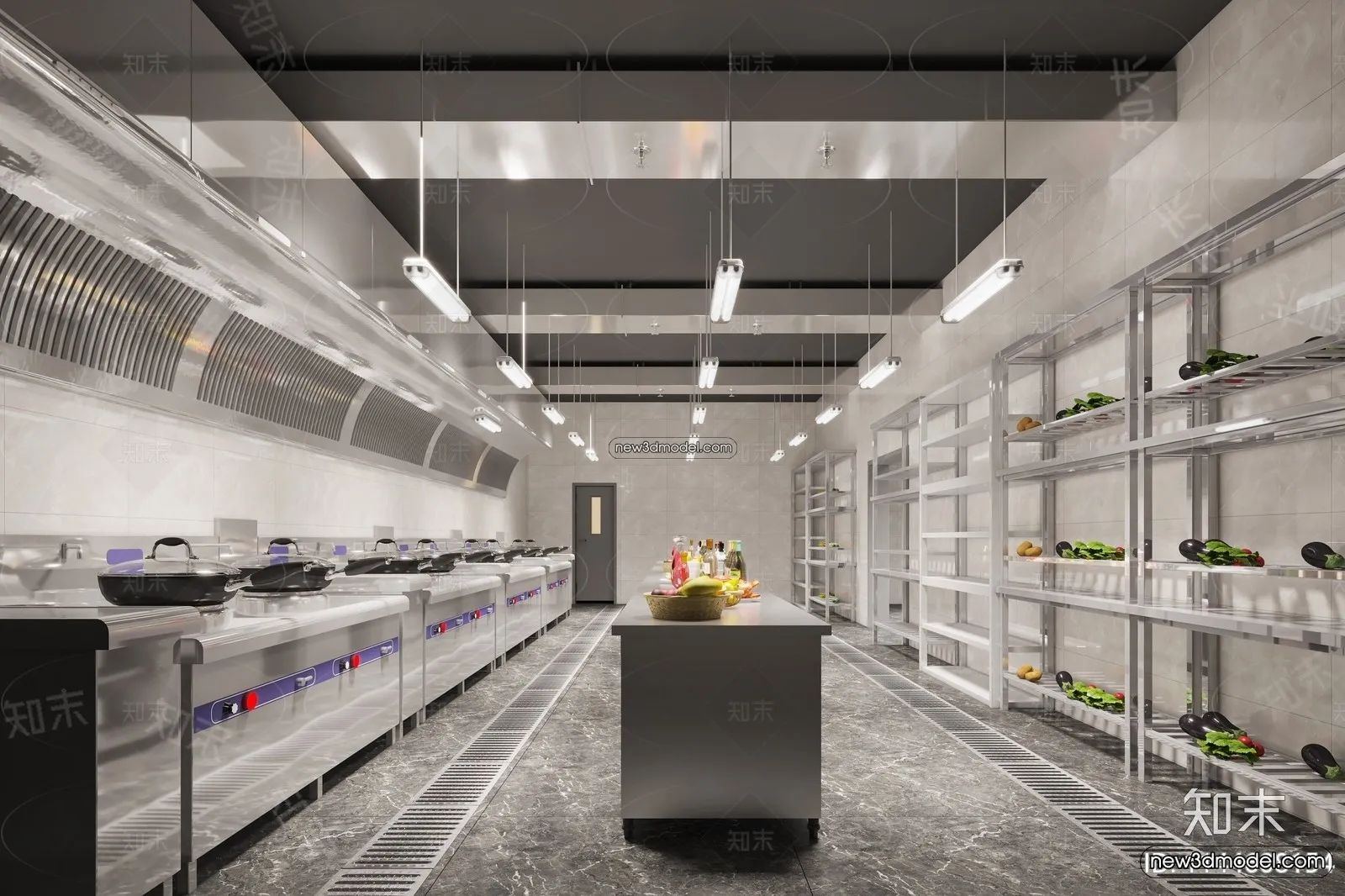 Restaurant Kitchen 3D Models - 3D Scene - 027