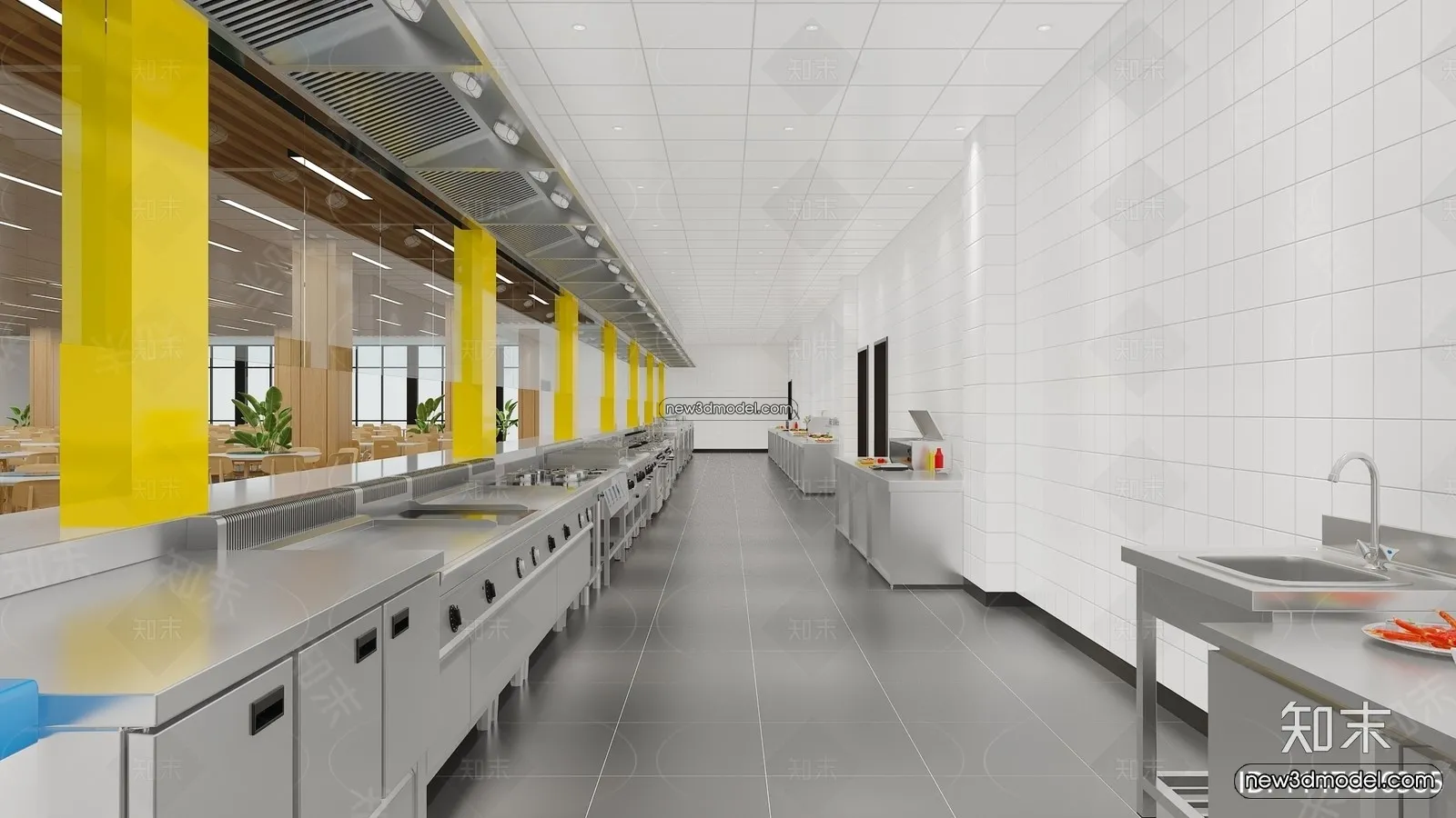 Restaurant Kitchen 3D Models - 3D Scene - 029