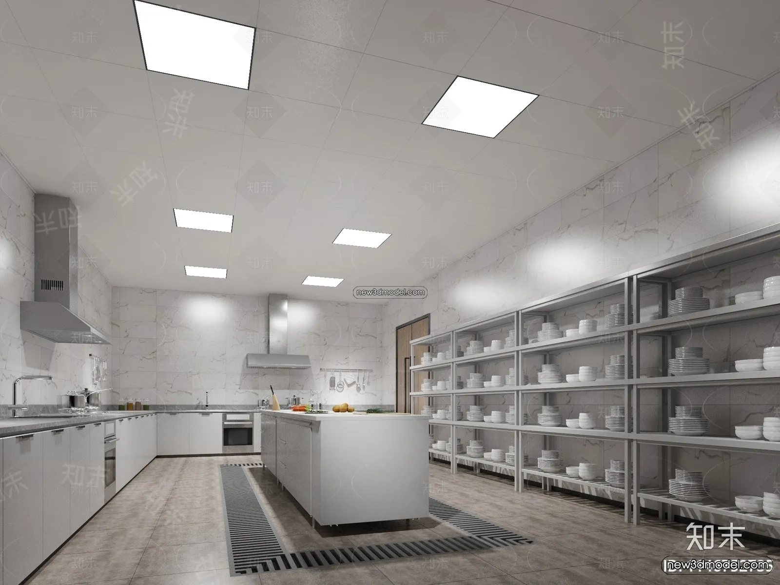 Restaurant Kitchen 3D Models - 3D Scene - 036