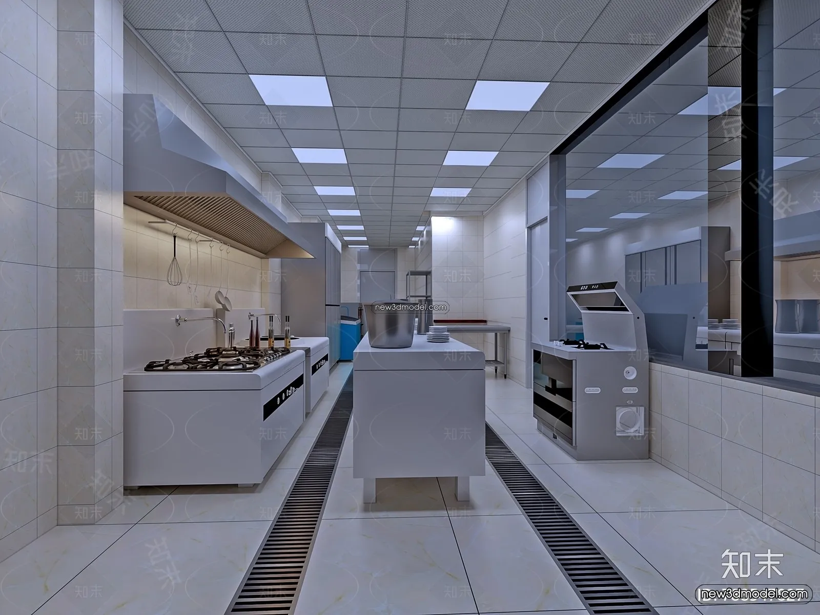 Restaurant Kitchen 3D Models - 3D Scene - 044