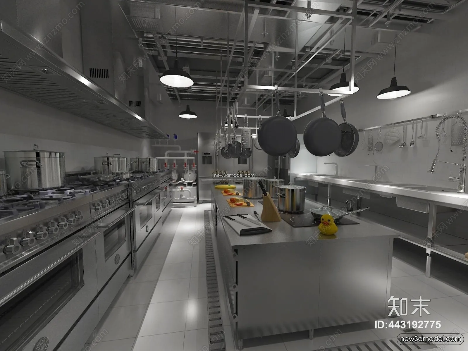 Restaurant Kitchen 3D Models - 3D Scene - 047
