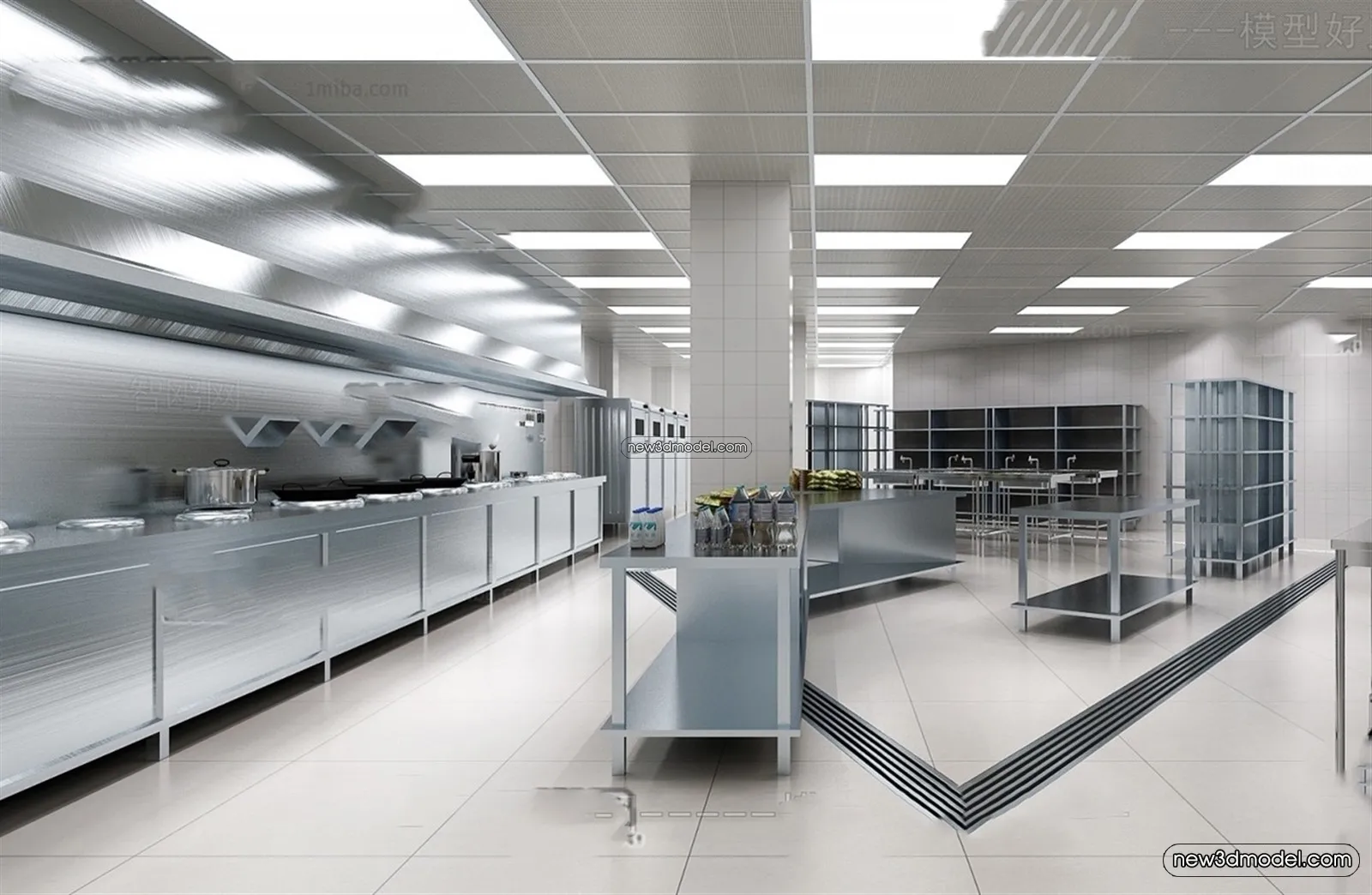 Restaurant Kitchen 3D Models - 3D Scene - 048