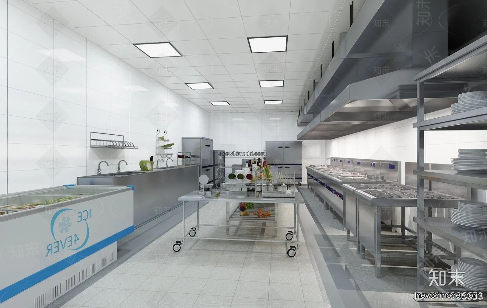 Restaurant Kitchen 3D Models - 3D Scene - 051