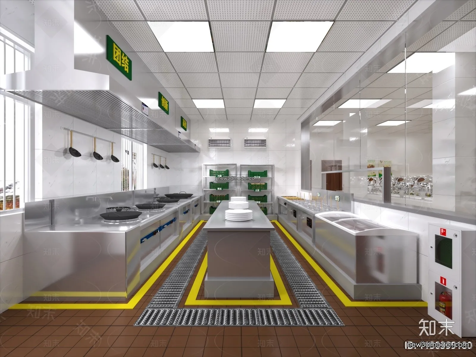 Restaurant Kitchen 3D Models - 3D Scene - 065