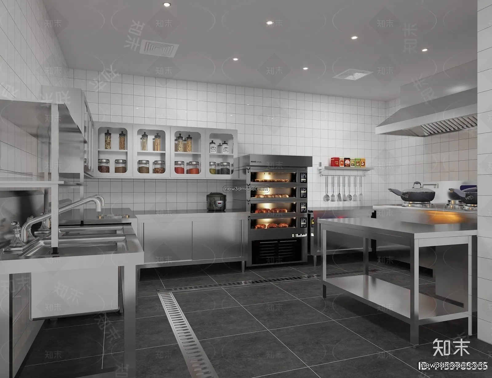 Restaurant Kitchen 3D Models - 3D Scene - 074