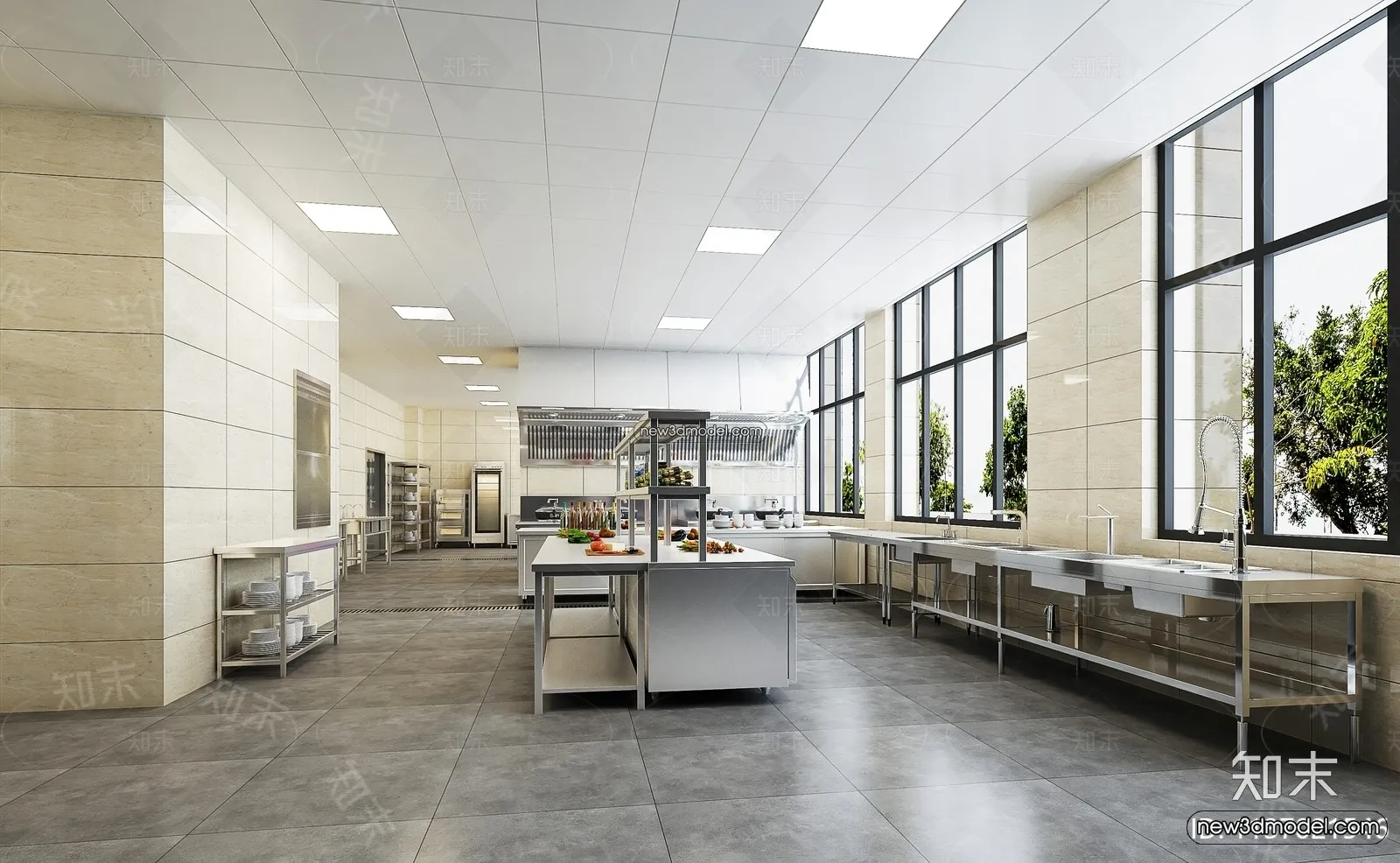 Restaurant Kitchen 3D Models - 3D Scene - 075