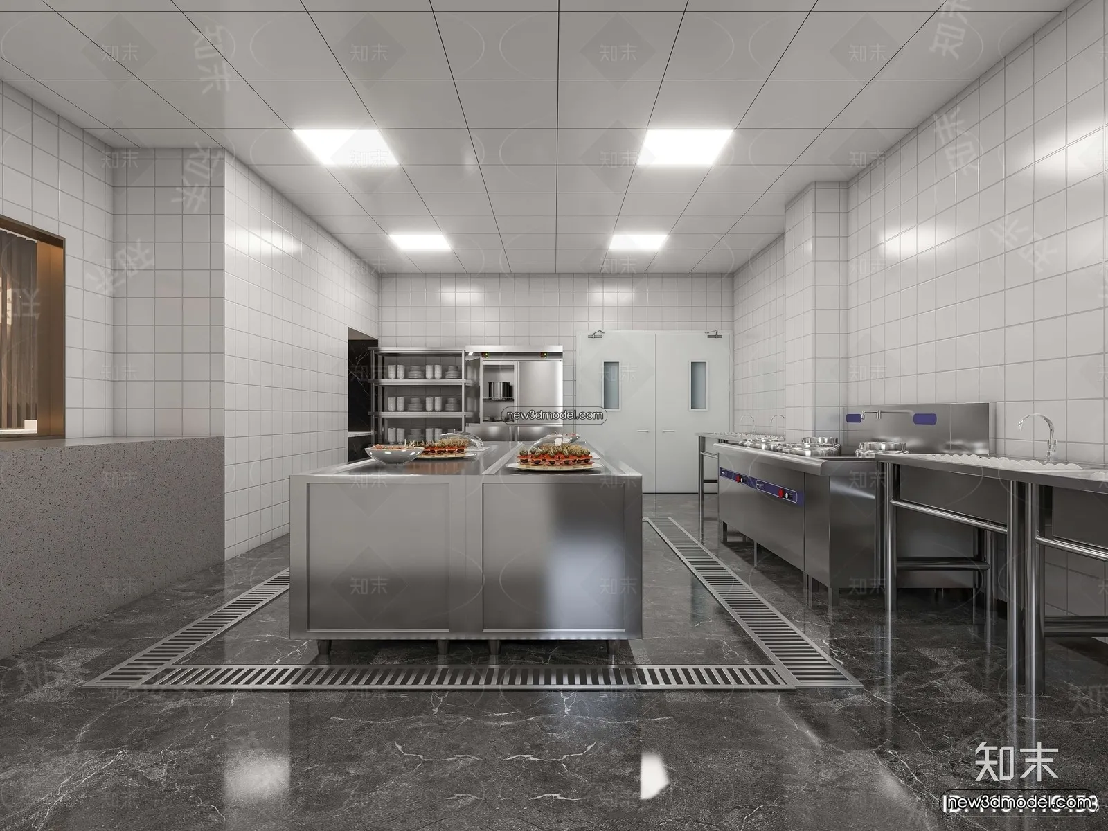 Restaurant Kitchen 3D Models - 3D Scene - 077