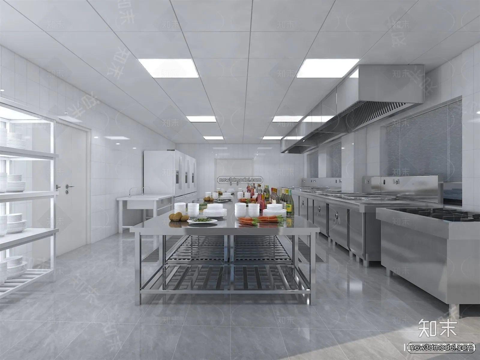 Restaurant Kitchen 3D Models - 3D Scene - 083