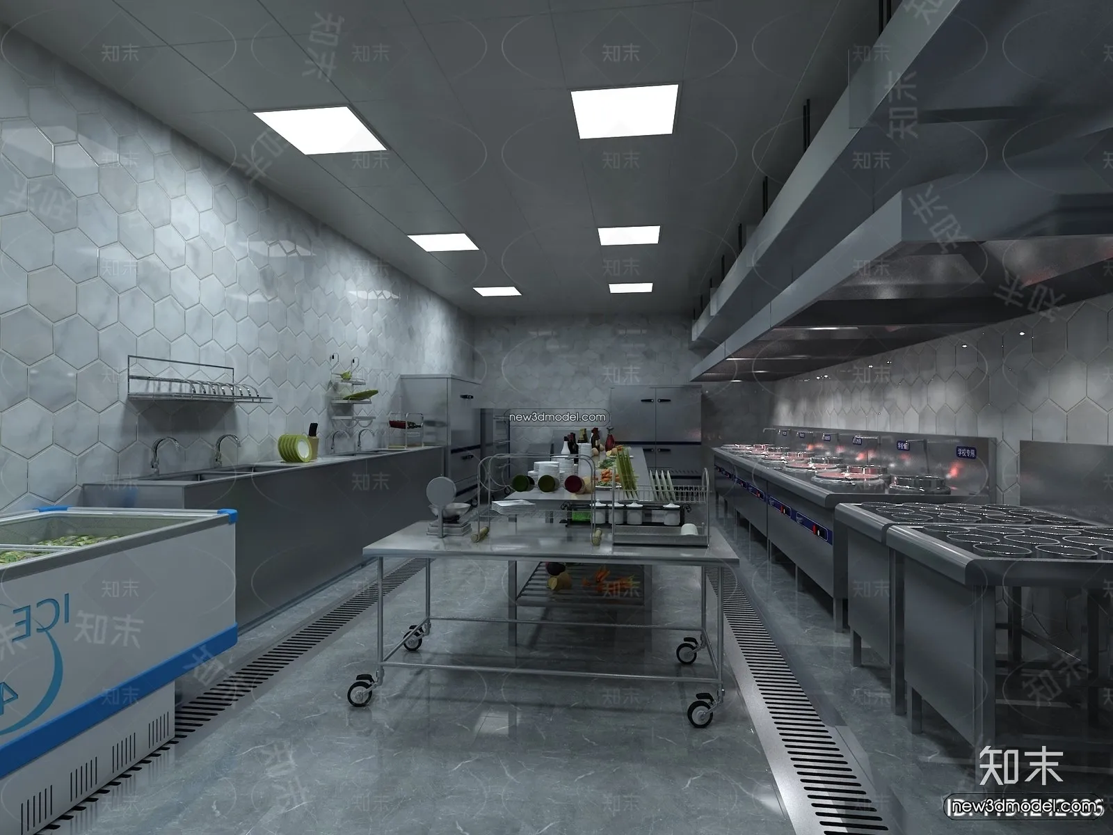 Restaurant Kitchen 3D Models - 3D Scene - 086