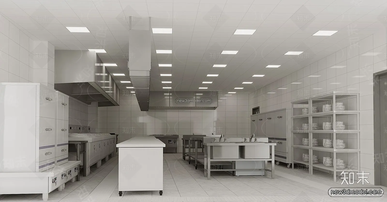 Restaurant Kitchen 3D Models - 3D Scene - 089