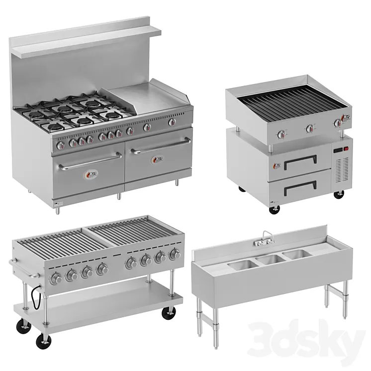 Restaurant Kitchen Equipment vol 01 3D Model Free Download