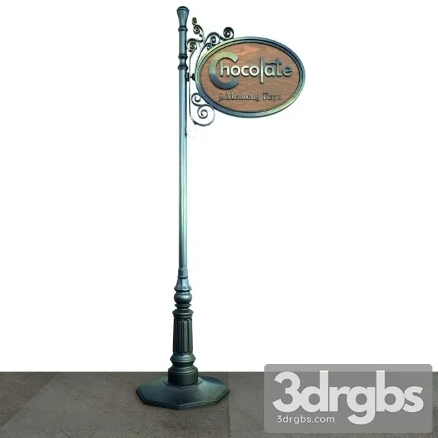 Restaurant Sign Retro 3 3D Model Free