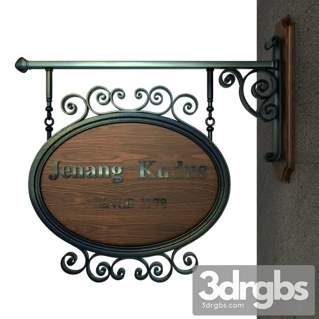 Restaurant Sign Retro 4 3D Model Free