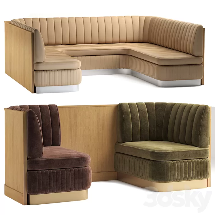 Restaurant sofa 007 3D Model