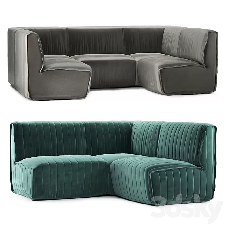 Restaurant sofa 008 3D Model Free