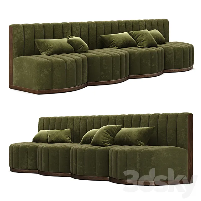 Restaurant Sofa Eichholtz Green Modular 3D Model