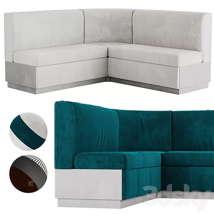 Restaurant Sofa | Modular 3D Model Free