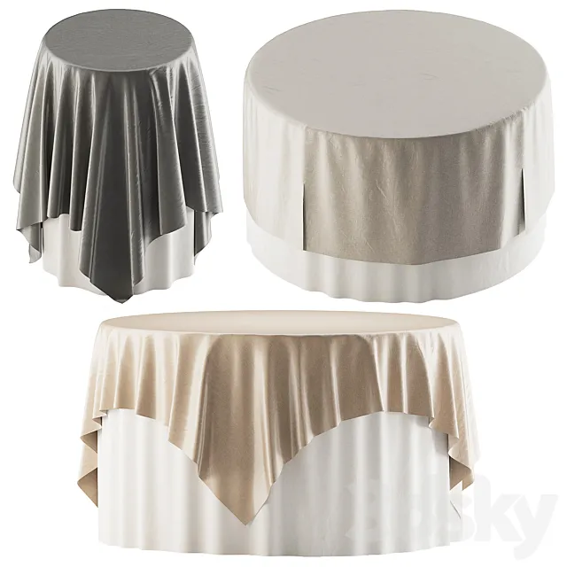 Restaurant Tablecloth - Circle 3D Model