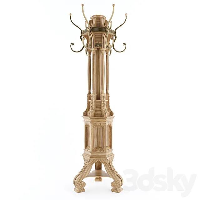 Restoration Hardware 1920s Belgian Hall Tree 3D Model