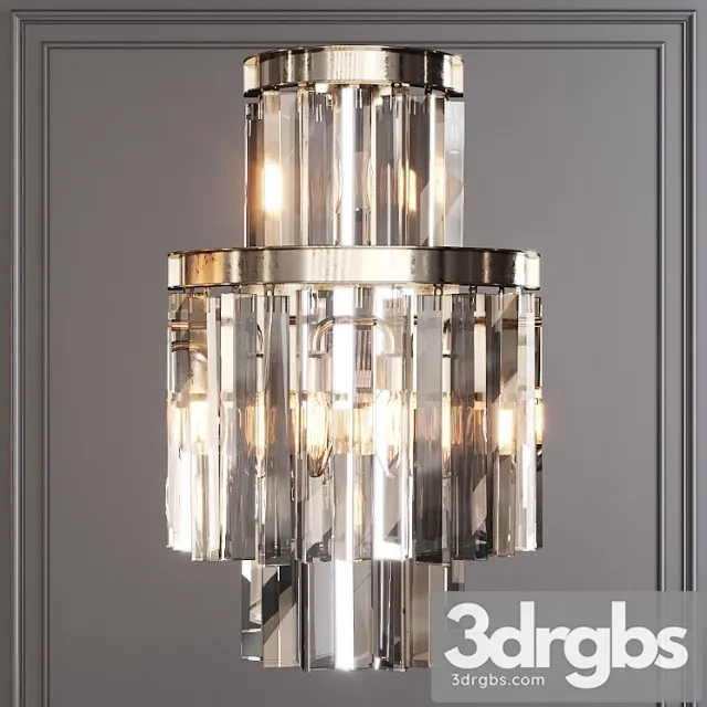 Restoration Hardware 1920s Odeon Clear Glass Fringe Sconce 3 Tier Nickel 3D Model Free