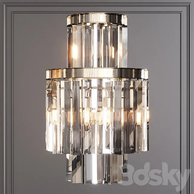 Restoration Hardware 1920S ODEON CLEAR GLASS FRINGE SCONCE 3-TIER Nickel 3DModel