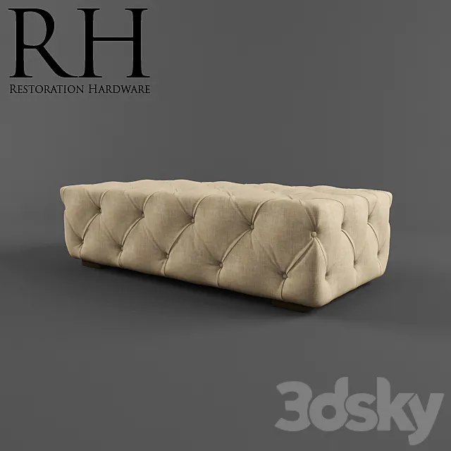 Restoration Hardware _ Soho Ottoman 3D Model