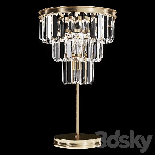 Restoration Hardware ALAINE CRYSTAL CLEAR GLASS TABLE LAMP Brass 3D Model