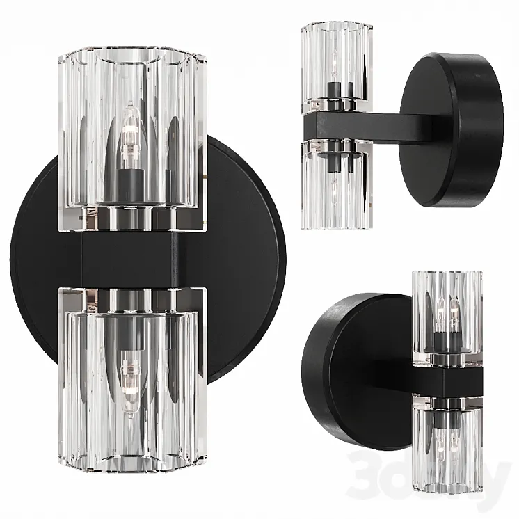 Restoration Hardware ARCACHON DOUBLE SCONCE Black 3D Model Free