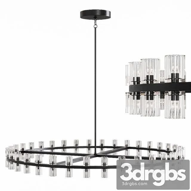 Restoration Hardware Arcachon Rround Chandelier 60 Black 3D Model Free