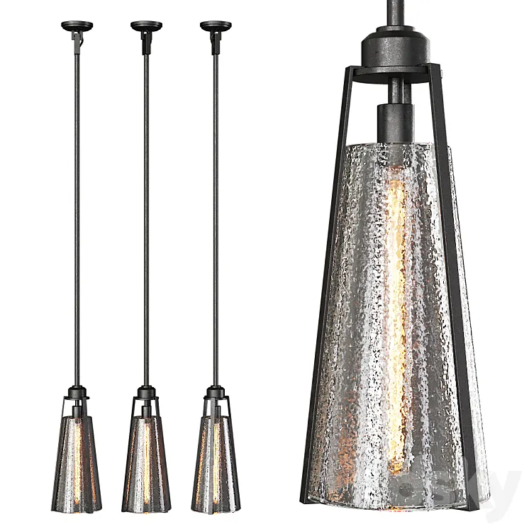 Restoration Hardware ARPEGE CAST GLASS FUNNEL PENDANT Black 3D Model Free