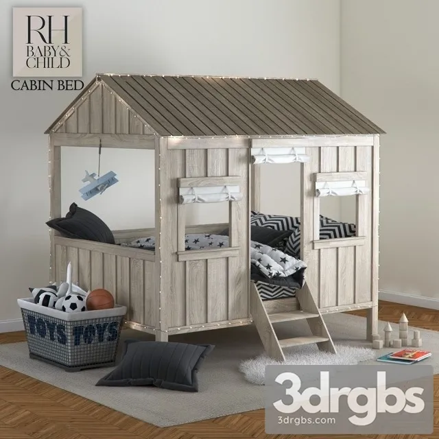 Restoration Hardware Baby Child Cabin Bed 3D Model Free