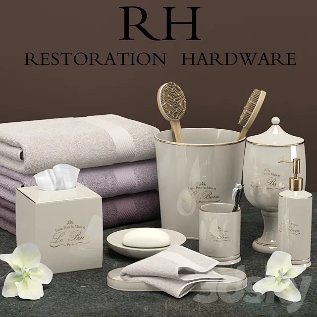 Restoration hardware bathroom accessories 2 3D Model