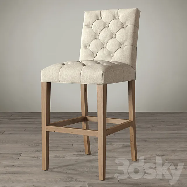 Restoration Hardware BENNETT PARSONS UPHOLSTERED STOOL 3D Model
