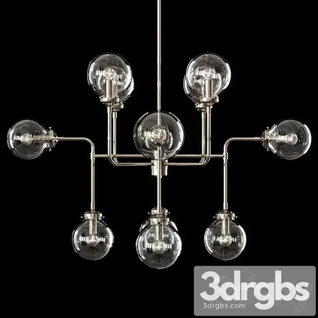 Restoration hardware bistro globe clear glass chandelier 12-light nickel
